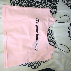 Cropped Letter Tank Top